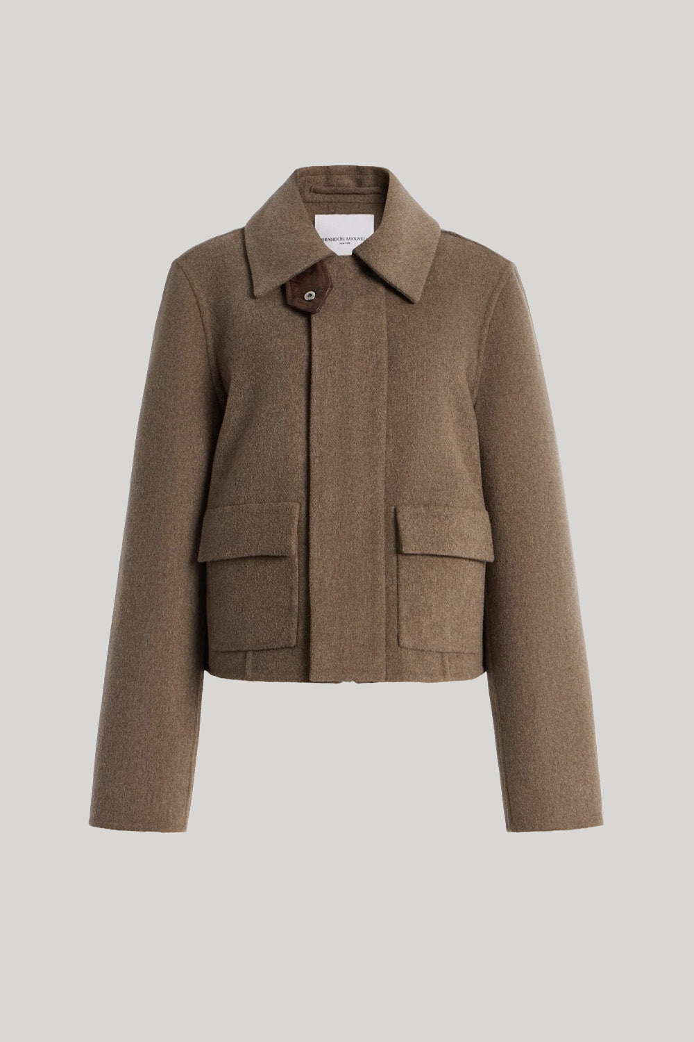Cropped brown wool jacket