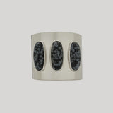 Silver cuff bracelet with three natural stones
