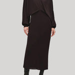 Brown midi dress with mock neck
