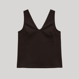 Christian Wijnants | Topola V-Neck Top in Chocolate