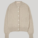 Oat cardigan with white buttons