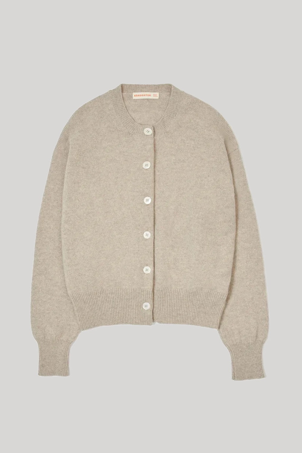 Oat cardigan with white buttons