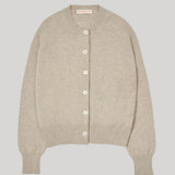 Oat cardigan with white buttons