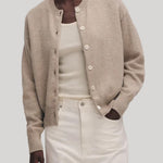 Oat cardigan with white buttons