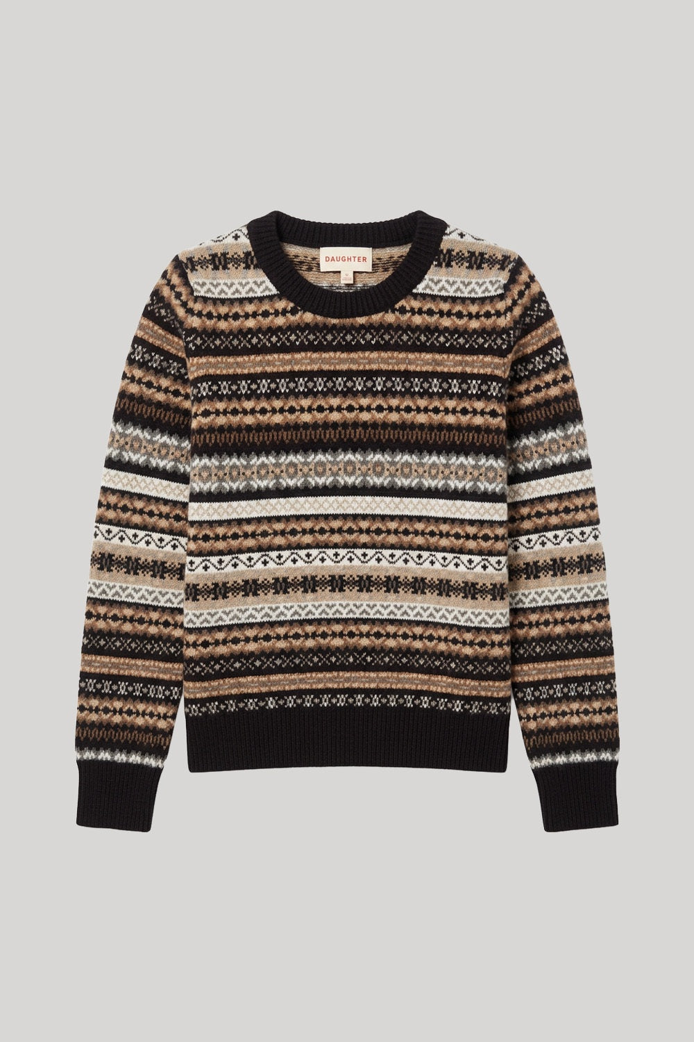 Black and brown fair isle sweater