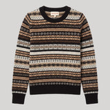 Black and brown fair isle sweater