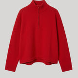 Red half zip fleece