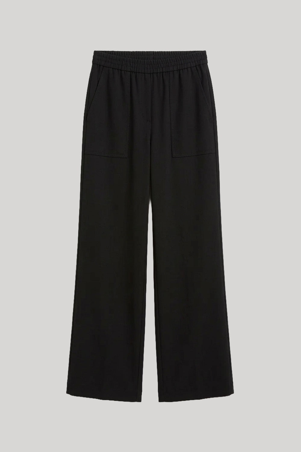 Black trousers with elastic waistband