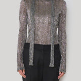 We-AR4 | The Disco Top in Silver Metallic