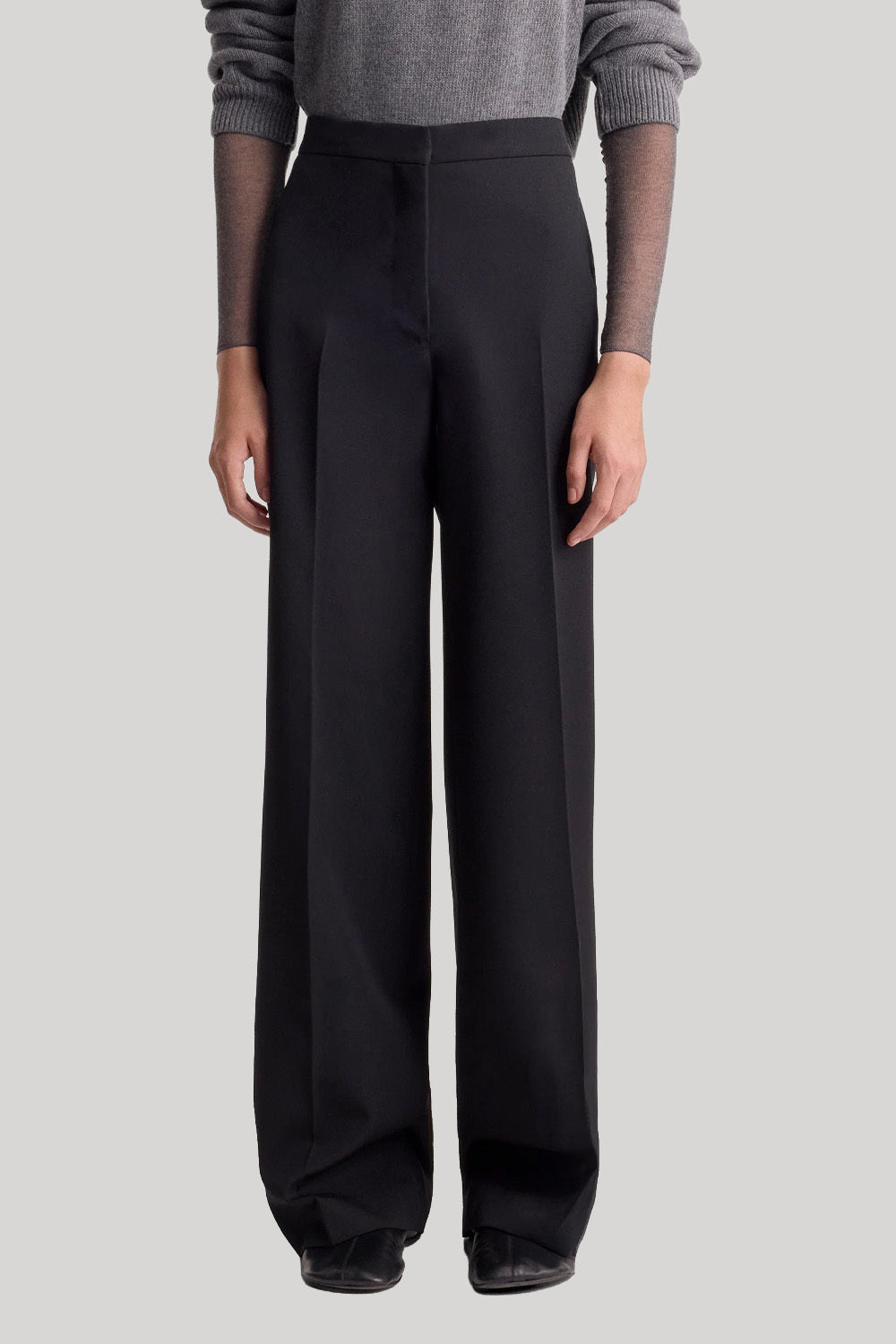 Black wool trouser