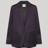 Navy satin blazer