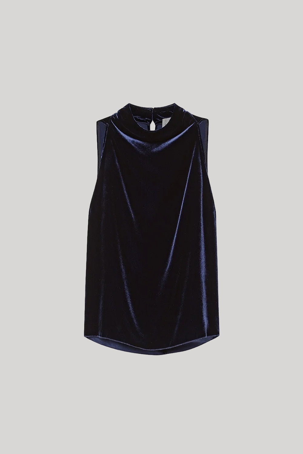 Navy velvet sleeveless top