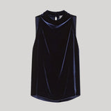Navy velvet sleeveless top