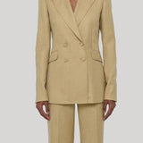 Gabriela Hearst | Angela Blazer in Hay Virgin Wool Silk with Linen