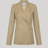 Gabriela Hearst | Angela Blazer in Hay Virgin Wool Silk with Linen
