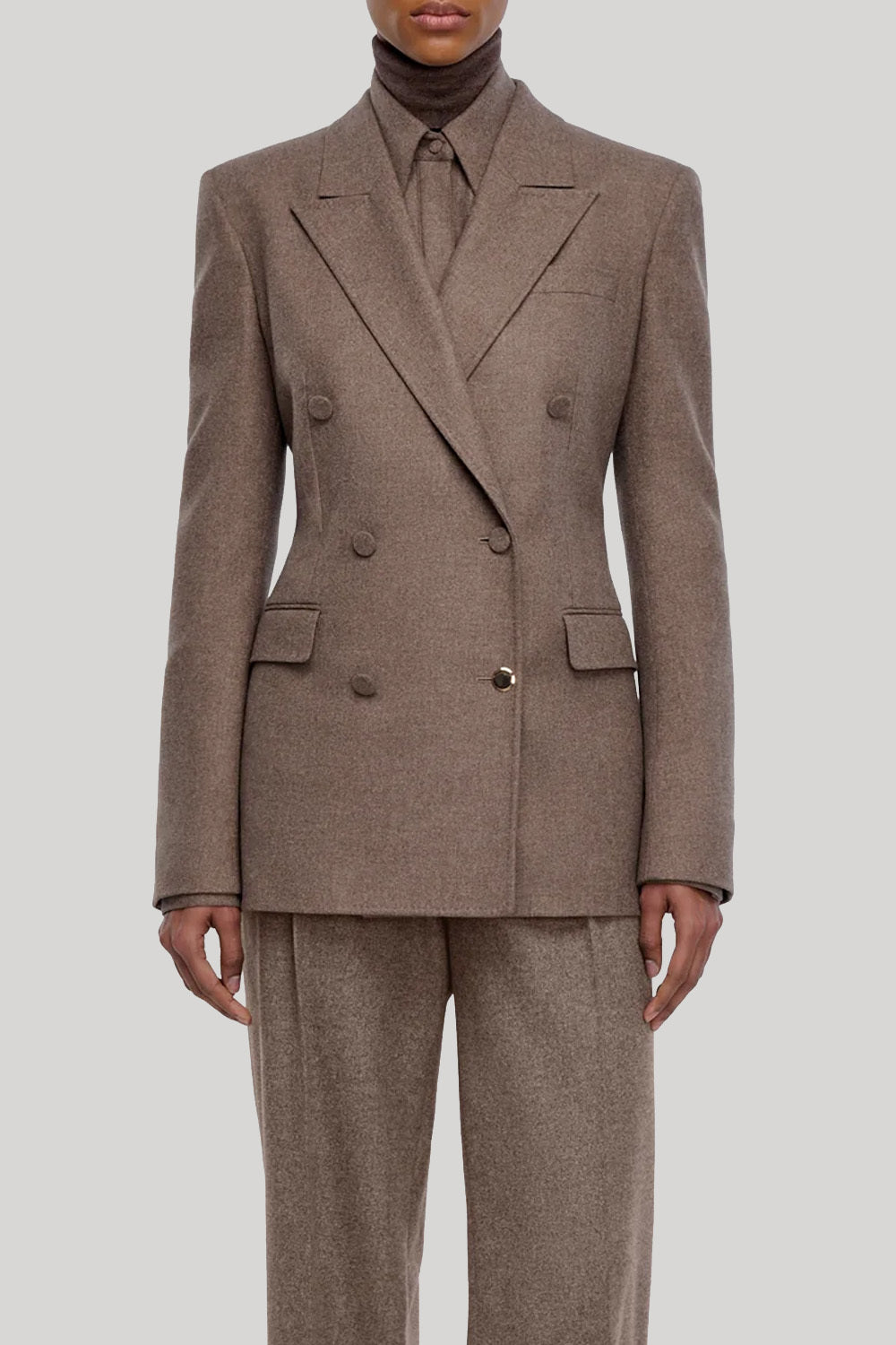 Brown double breasted blazer
