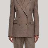 Brown double breasted blazer