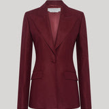 Gabriela Hearst | Leiva Blazer in Bordeaux Linen Twill