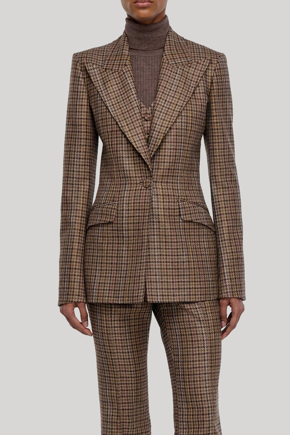 Brown check blazer