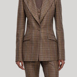 Brown check blazer