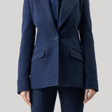 Gabriela Hearst | Leiva Blazer in Stone Washed Linen Denim