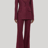 Gabriela Hearst | Rhein Flare Pant in Bordeaux Linen Twill