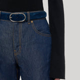 Gabriela Hearst | Link Buckle Belt in Navy Suede