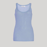 Gabriela Hearst | Nevin Pointelle Knit Tank Top in Light Blue Cashmere Silk