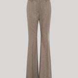 Beige wide leg trousers