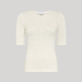 Gabriela Hearst | Valentia Knit T-Shirt in Off White Mulberry Silk