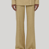 Gabriela Hearst | Vesta Flare Pant in Hay Virgin Wool Silk with Linen