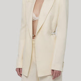 Gabriela Hearst | Epona Rope Blazer in Ivory Textured Linen Slub