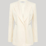 Gabriela Hearst | Epona Rope Blazer in Ivory Textured Linen Slub