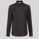 Gabriela Hearst | Henri Blouse in Charcoal Multi Pinstripe