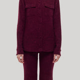 Gabriel Hearst | John Austin Shirt in Bordeaux Speckled Cashmere