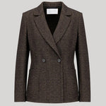 Brown tweed double breasted blazer