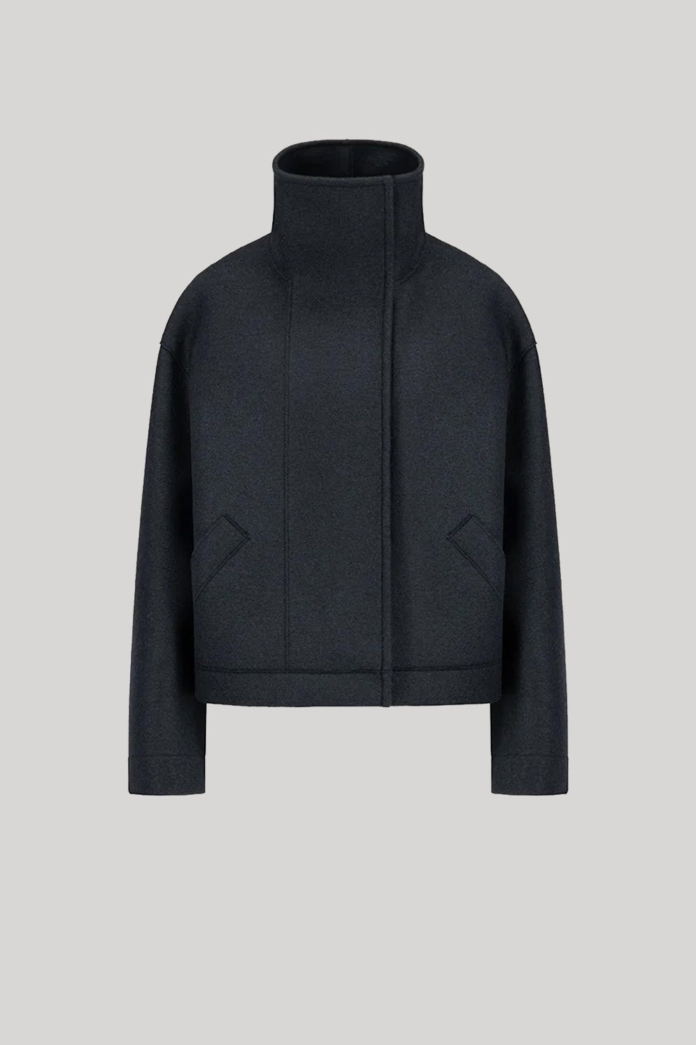 Dark blue funnel neck jacket