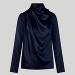 A dark navy blue long-sleeve top