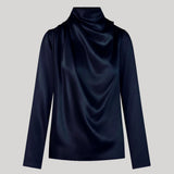 A dark navy blue long-sleeve top