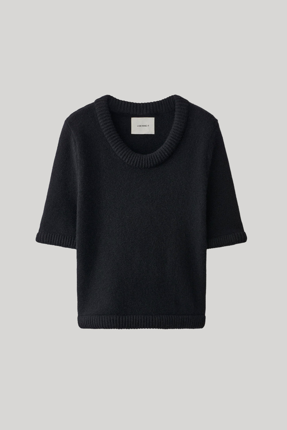 Black short sleeve sweater