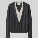Grey cardigan with cream layer