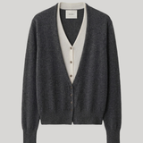 Grey cardigan with cream layer