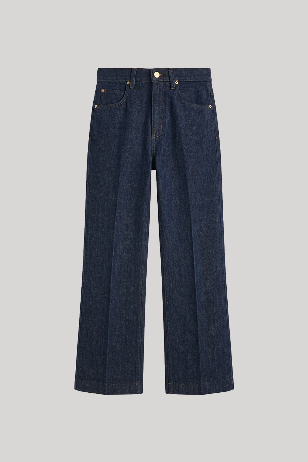 Cropped denim trousers
