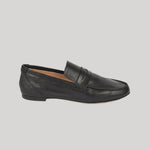 Black leather loafer
