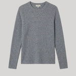 Grey ribbed crewneck sweater