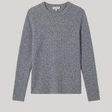 Grey ribbed crewneck sweater