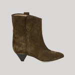 Olive suede ankle boot 