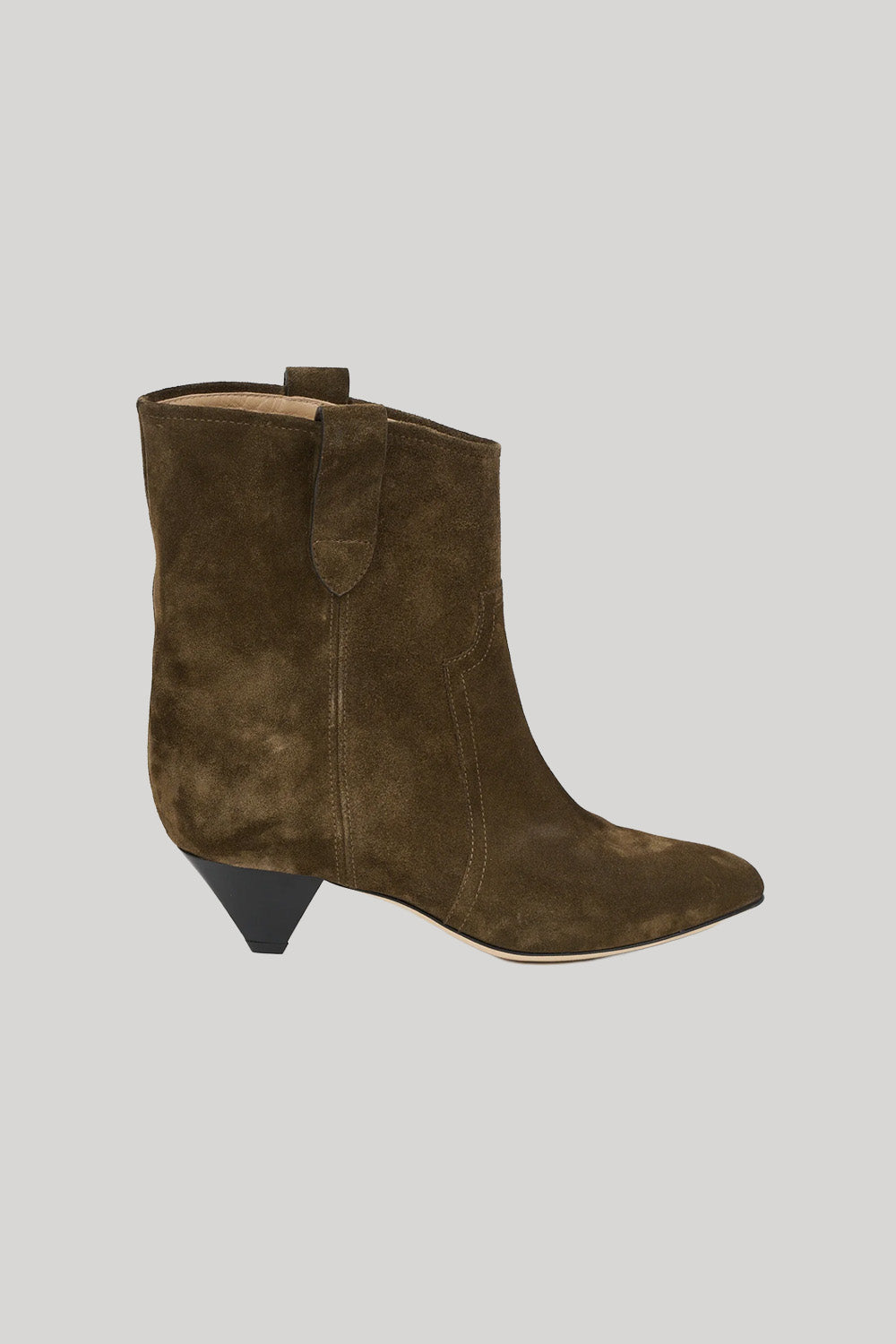 Olive suede ankle boot 