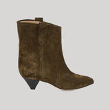 Olive suede ankle boot 