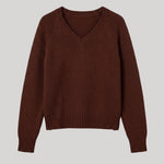 Brown v neck sweater